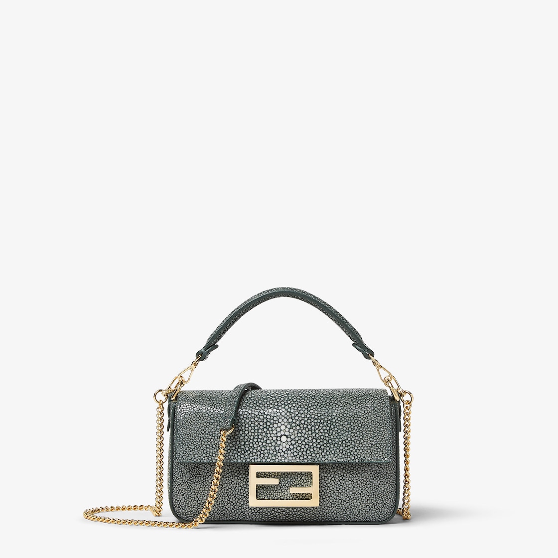 FENDI Baguette® Mini English green stingray leather bag - Image 1